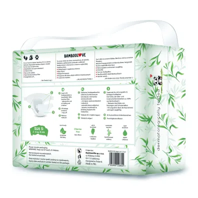 Bamboolove Pieluszki jednorazowe z w��knem bambusowym rozm. S (3-8 kg)