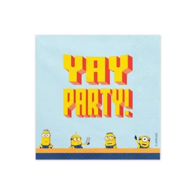 PartyDeco Serwetki Minionki 33x33cm