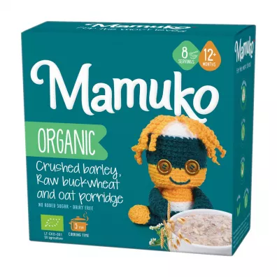 Mamuko Ekologiczna Kaszka Jczmienno - Gryczano - Owsiana 200 g Bio