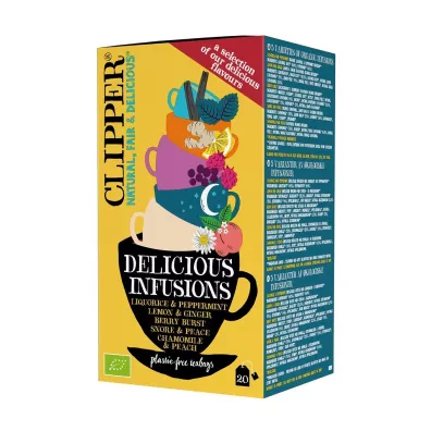 Clipper Herbatka owocowo - zioowa mix 5 smakw 38 g Bio