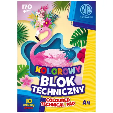 Astra Blok techniczny A4/10 arkuszy - kolorowy