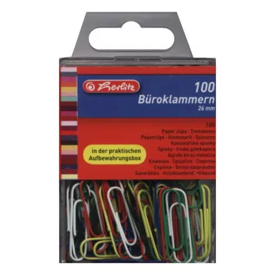 Herlitz Spinacze metalowe kolorowe 100 szt.