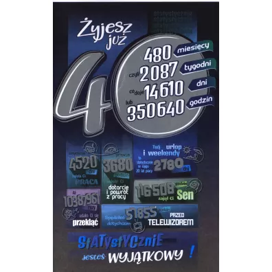 AbCard Kartka okoliczno�ciowa Urodziny 40 ST02