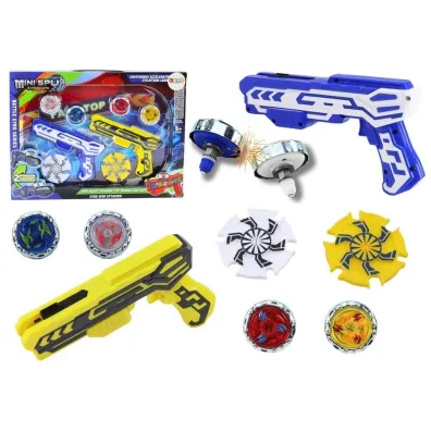 Zestaw pistolet�w wyrzutnia + 4 metaloe kr��ki LeanToys