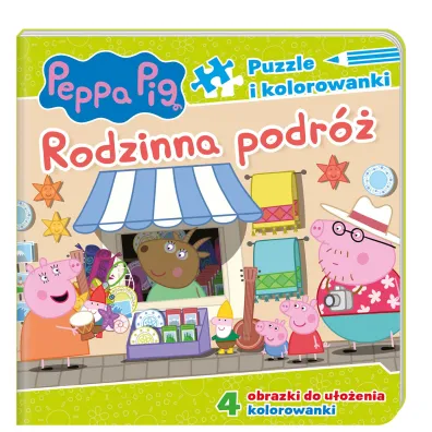 Peppa Pig Puzzle i kolorowanki cz�� 3. Rodzinna podr�