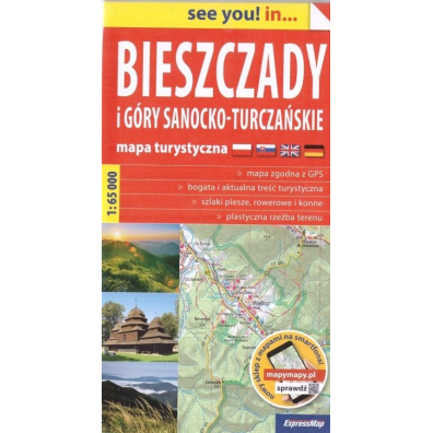 see you! in? Mapa turystyczna Bieszczady i Góry Sanocko-Turczańskie 1:65 000