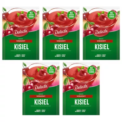 Delecta Kisiel smak winiowy Zestaw 5 x 38 g