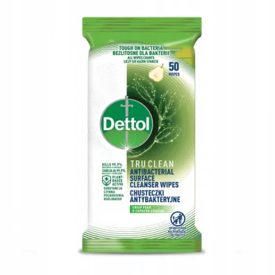 Dettol Chusteczki antybakteryjne do powierzchni Gruszka 50 szt.
