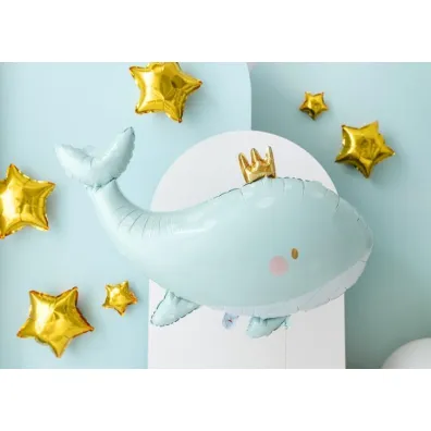 PartyDeco Balon foliowy Wieloryb b��kitny 93x60cm
