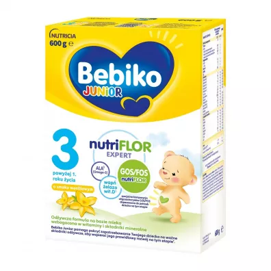 Bebiko Junior 3 Odywcza formua na bazie mleka dla dzieci powyej 1. roku o smaku waniliowym 600 g