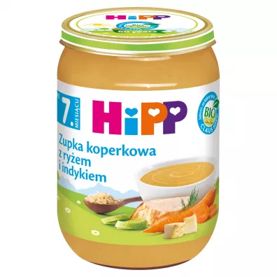 Hipp Zupka koperkowa z ryem i indykiem po 7. miesicu 190 g Bio