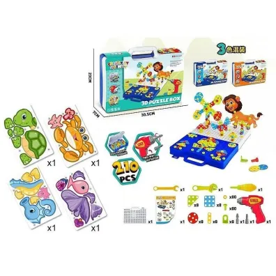 Uk�adanka puzzle do przykr�cania w walizce Adar