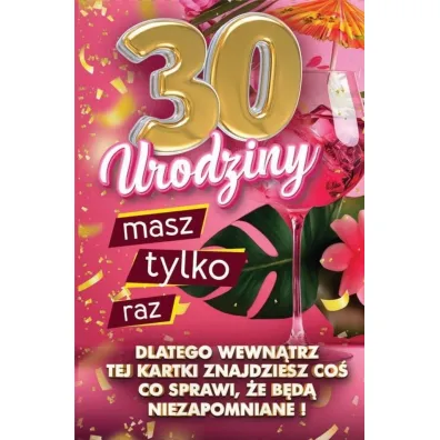 Yeku Karnet Urodziny z nak�adk� na butelk� 30