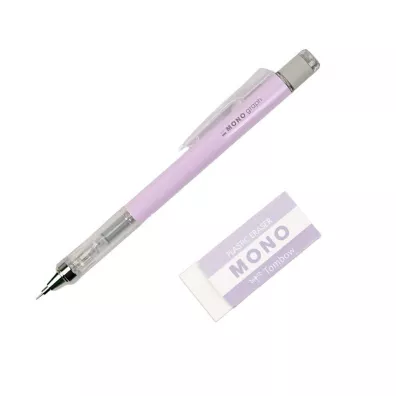 Tombow Owek automat, Mono Graph 0,5mm pastel + gumka