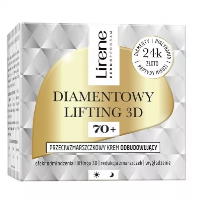 Lirene Diamentowy Lifting 3D przeciwzmarszczkowy krem do twarzy 70+ 50 ml