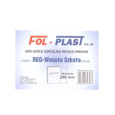Fol-Plast Okadka na podrcznik regulowana NR 28 20 szt.