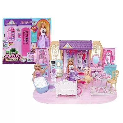 Domek z lalk� 29cm i wyposa�eniem Adar
