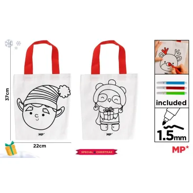 Mp Main Paper Torba �wi�teczna do malowania + flamastry - elf