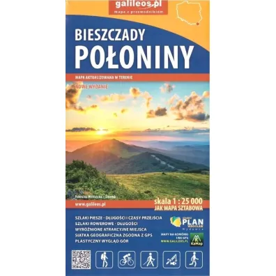 Bieszczady Po�oniny. Mapa turystyczna w skali 1:25 000