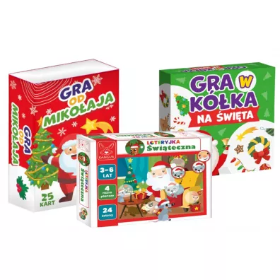Zestaw gier �wi�tecznych: Gra od Miko�aja, Loteryjka �wi�teczna, Gra w K�ka na �wi�ta