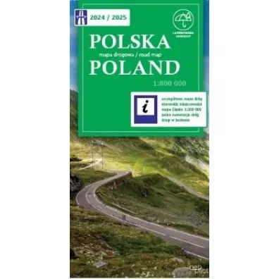 Polska mapa drogowa 2024/2025 1:800 000