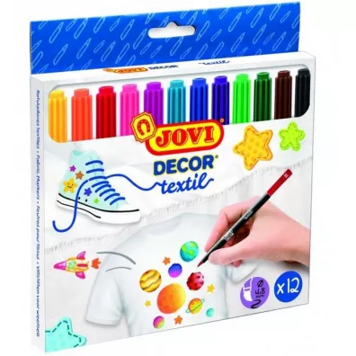 Jovi Flamastry dekoracyjne do tkanin 12 kolor�w