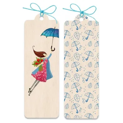 Cozywood Zak�adka drewniana Kobieta z parasolem