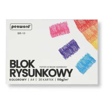 Penword Blok rysunkowy A4 kolorowy 110g 20 kartek