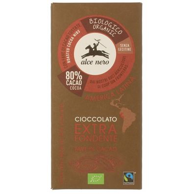 Alce Nero Czekolada gorzka z ziarnami kakaowca fair trade bezglutenowa 100 g Bio
