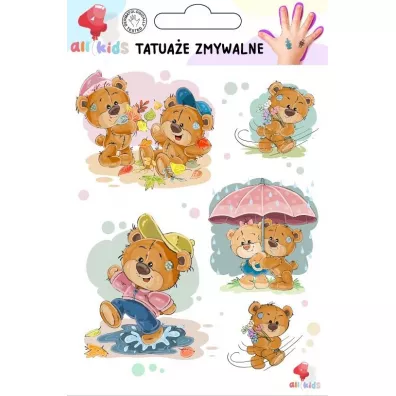 Tatua�e zmywalne dla dzieci S�odkie misie All4Kids