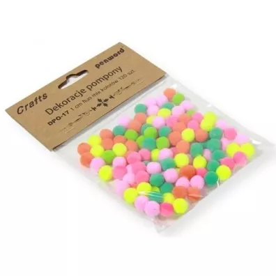 Penword Dekoracje pompony fluo mix kolor�w 1cm