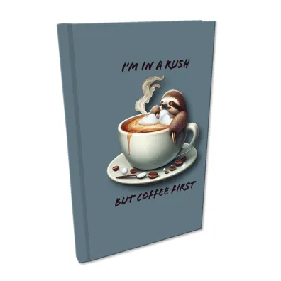 Bee-bee Notes A5 Soft Touch Leniwiec Kawa kratka
