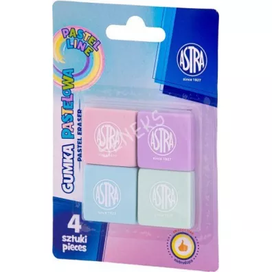 Astra Gumka kwadratowa pastelowa Pastel Line 4 szt.