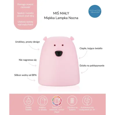 Rabbit&Friends Lampka Mi� ma�y r�owy