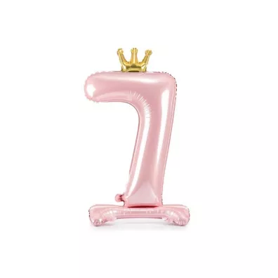 PartyDeco Stoj�cy balon foliowy 7 jasny r� 84cm