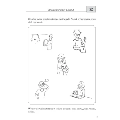Obrazkowe �wiczenia logopedyczne dla przedszkolak�w SZ, �, CZ, D�