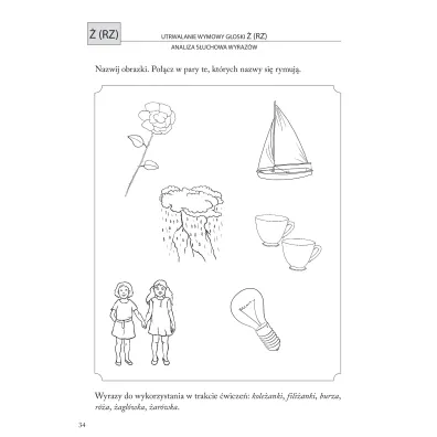 Obrazkowe �wiczenia logopedyczne dla przedszkolak�w SZ, �, CZ, D�