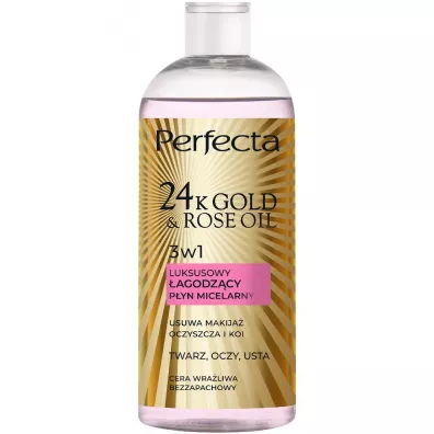 Perfecta 24K Gold & Rose Oil p�yn micelarny do sk�ry wra�liwej 400 ml