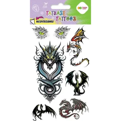 Tatua�e zmywalne Dragons HAPPY COLOR