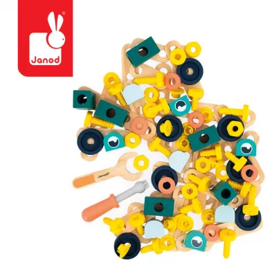 Zestaw konstruktora 100 elementw Brico`kids 3+ Janod