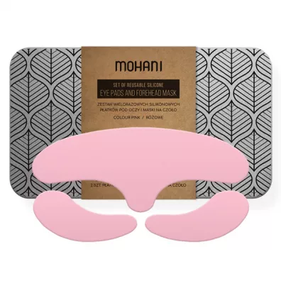 Mohani Wielorazowe p�atki silikonowe pod oczy i maska na czo�o Pink 2 szt.