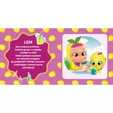 Owocowe bobasy. Cry babies. Puzzle i kolorowanki
