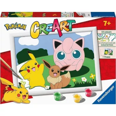 Malowanie po numerach. Malowanka CreArt dla dzieci. Pokemon