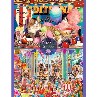 Puzzle 2x500 el. Puszy�ci przyjaciele Trefl