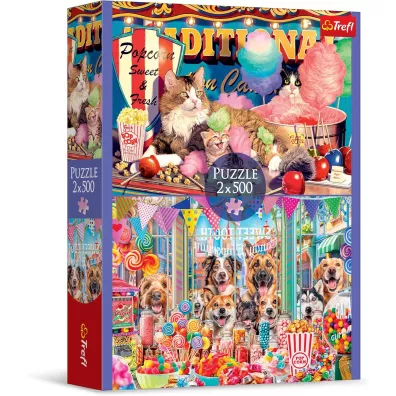 Puzzle 2x500 el. Puszy�ci przyjaciele Trefl