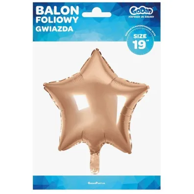 Godan Balon foliowy Gwiazda r�owo-z�ota 48cm