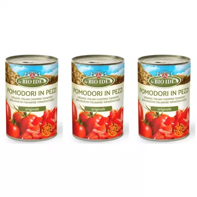La Bio Idea Pomidory krojone bez skry Zestaw 3 x 400 g Bio