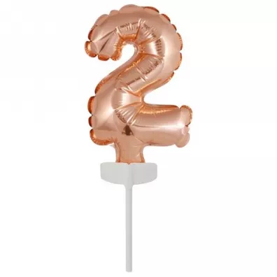 Amscan Balon foliowy mini cyfra 2 r�owe z�oto 8x12cm