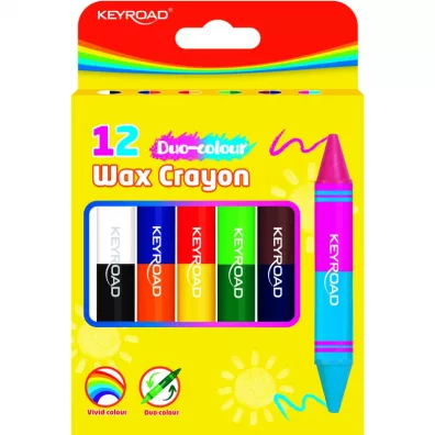 Kredki woskowe KEYROAD 6 sztuk dwustronne 12 szt.