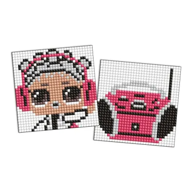Diamentowa mozaika 9x9 - L.O.L. i boombox Ideyka